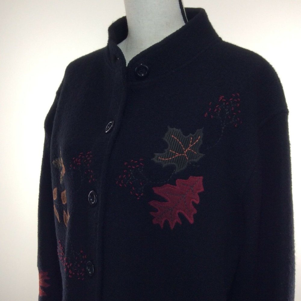 NORDIC design womens coat sz large black 100% wool - Picture 12 of 12